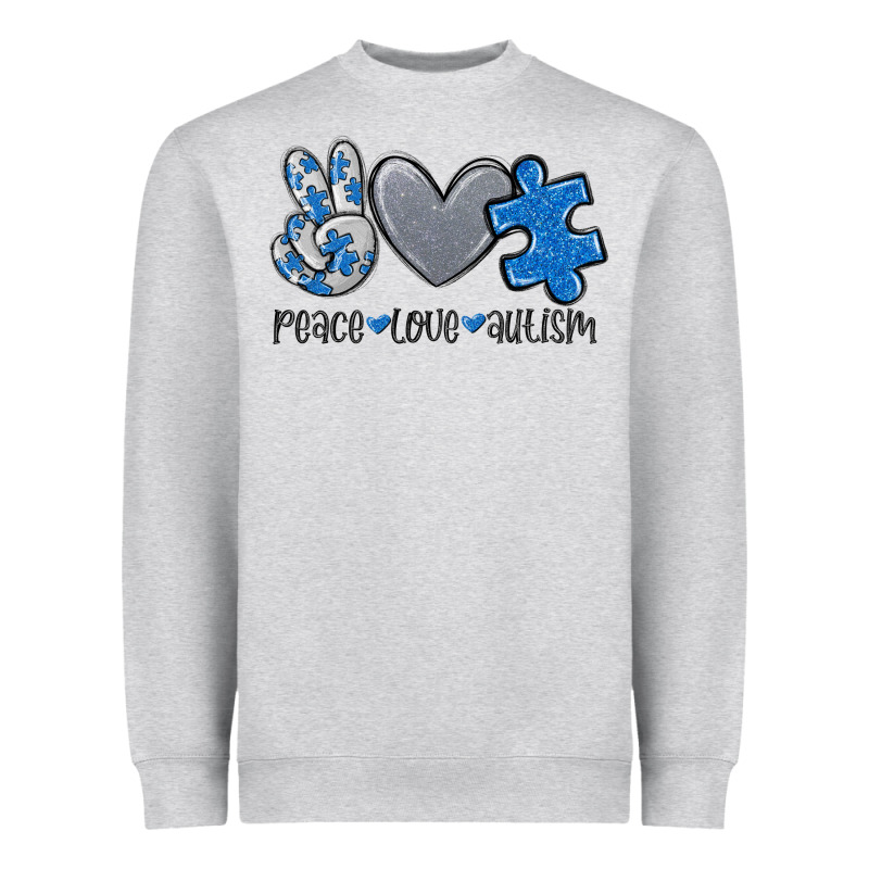 Peace Love Autism Heavyweight Sweatshirt by MaliasSmallBusiness | Teevron