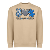 Mushroom peace love autism Heavyweight Sweatshirt - MaliasSmallBusiness