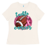 Bone Tackle Cancer Football Ladies Tee - texasbilliewilder