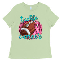 Matcha Tackle Cancer Football Ladies Tee - texasbilliewilder