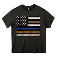 Asphalt Back to blue USA flag leopard police 20oz tumbler Heavy Core Tee - Neo Western
