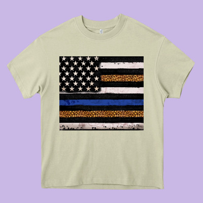 Back To Blue Usa Flag Leopard Police 20oz Tumbler Heavy Core Tee Designed By Neo Western