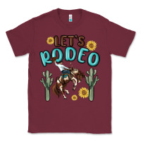Burgundy let's rodeo Classic Tee - MaliasSmallBusiness