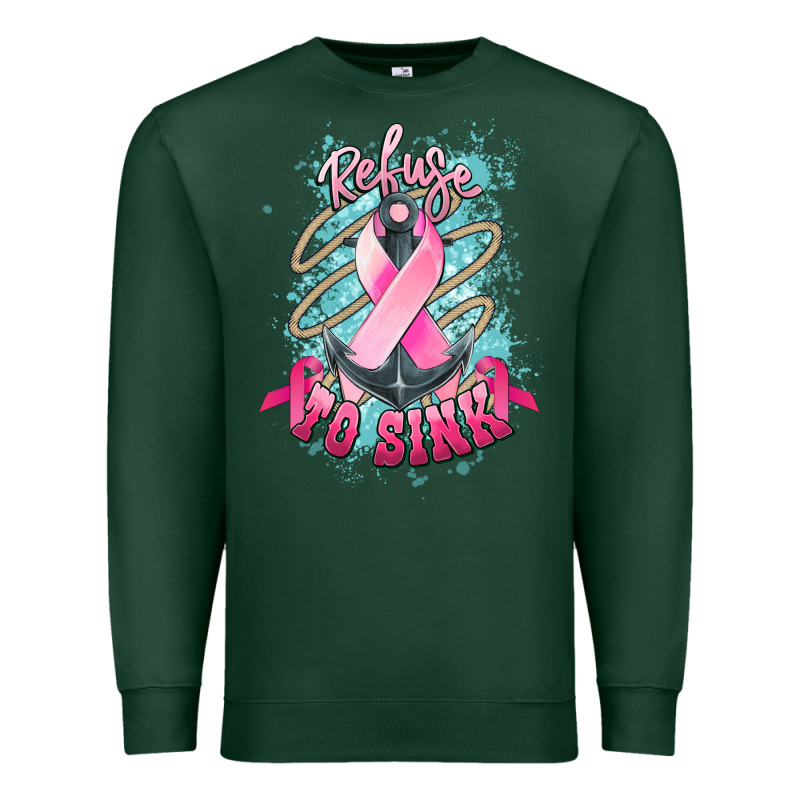 Refuse To Sink Cancer Anchor Premium Sweatshirt by NancyCooperArtShop | Teevron