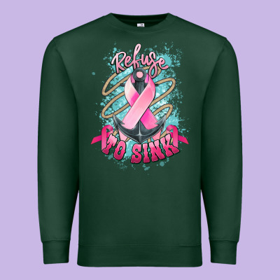 Refuse To Sink Cancer Anchor Premium Sweatshirt Designed By Nancycooperartshop
