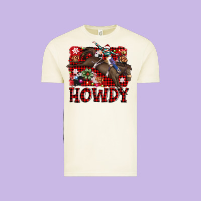 Rodeo Christmas Howdy Vintage Tee Designed By Adodesignshop