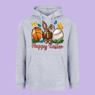 Happy Easter Sports With Butterfly Heavyweight Hoodie Designed By Nancycooperartshop