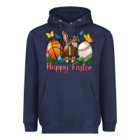 Navy Happy Easter sports with butterfly Heavyweight Hoodie - NancyCooperArtShop