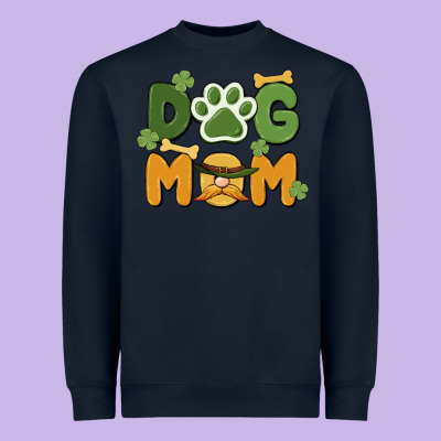 St. Patricks Day Dog Mom Heavyweight Sweatshirt Designed By Maliassmallbusiness