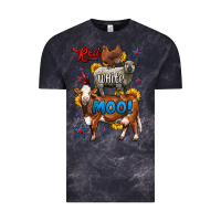 Cloud Black red white moo farm animals 4th of july Vintage Tee - LillyAllenDesigns