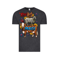 Vintage Black red white moo farm animals 4th of july Vintage Tee - LillyAllenDesigns