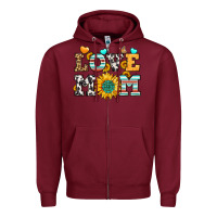 Burgundy love mom Zipper Hoodie - LillyAllenDesigns