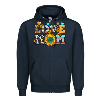 Navy love mom Zipper Hoodie - LillyAllenDesigns