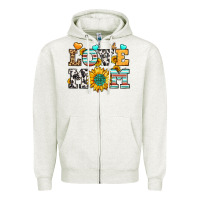 Oatmeal Heather love mom Zipper Hoodie - LillyAllenDesigns