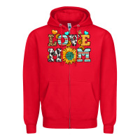 Red love mom Zipper Hoodie - LillyAllenDesigns