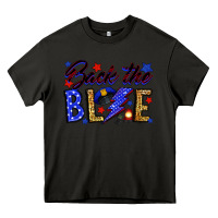Asphalt Back the blue with lightning bolt Heavy Core Tee - Neo Western
