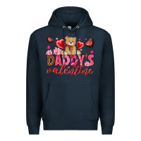 Navy Daddy's Valentine Premium Hoodie - HowdyJamesFarm