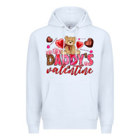 White Daddy's Valentine Premium Hoodie - HowdyJamesFarm