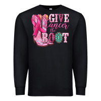 Black give cancer the boot Premium Sweatshirt - NancyCooperArtShop