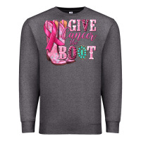 Charcoal Heather give cancer the boot Premium Sweatshirt - NancyCooperArtShop