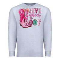 Heather Grey give cancer the boot Premium Sweatshirt - NancyCooperArtShop