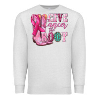 Oatmeal Heather give cancer the boot Premium Sweatshirt - NancyCooperArtShop