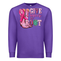 Purple give cancer the boot Premium Sweatshirt - NancyCooperArtShop