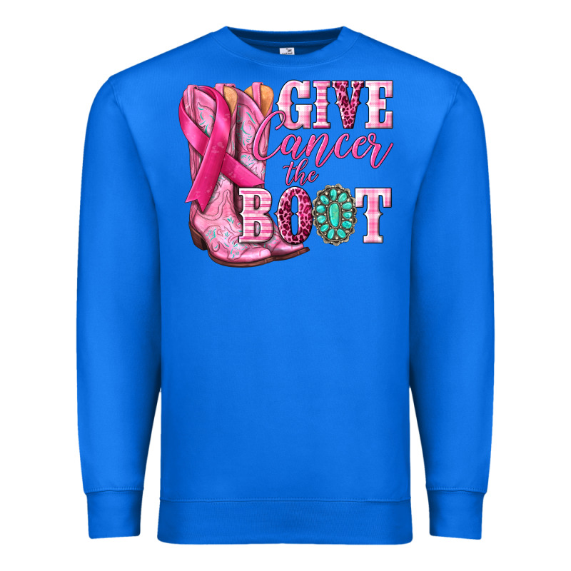 Give Cancer The Boot Premium Sweatshirt by NancyCooperArtShop | Teevron