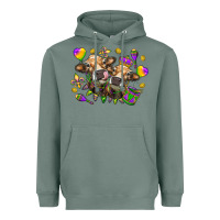 Sage Mardi Gras heifers Heavyweight Hoodie - NancyCooperArtShop