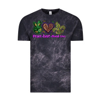 Cloud Black peace love mardi gras Vintage Tee - BarkalooDesign
