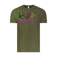 Vintage Olive peace love mardi gras Vintage Tee - BarkalooDesign