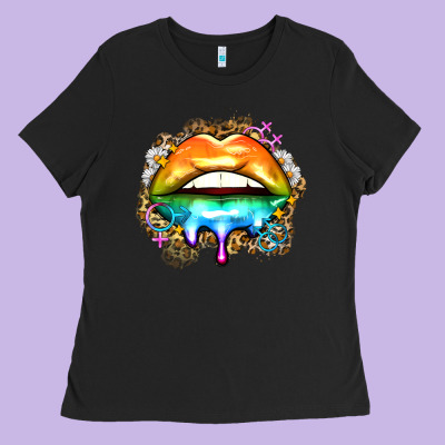 Rainbow Lips Ladies Tee Designed By Zillion Design Studio