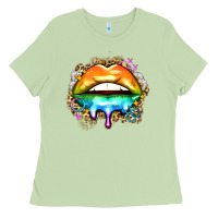 Matcha rainbow lips Ladies Tee - Zillion Design Studio