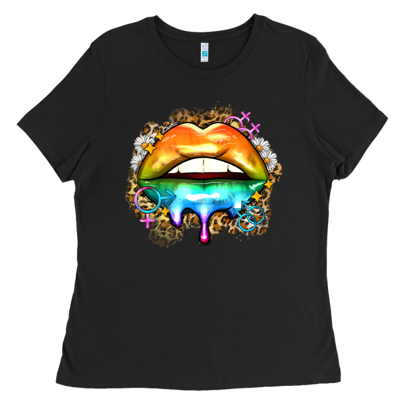 Rainbow Lips Ladies Tee by Zillion Design Studio | Teevron