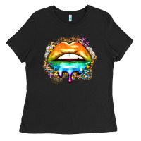 Black rainbow lips Ladies Tee - Zillion Design Studio