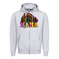 Heather Grey football mama Zipper Hoodie - LillyAllenDesigns