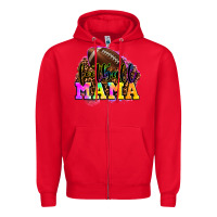 Red football mama Zipper Hoodie - LillyAllenDesigns