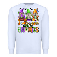 White Halloween with My Gnomes Premium Sweatshirt - texasbilliewilder
