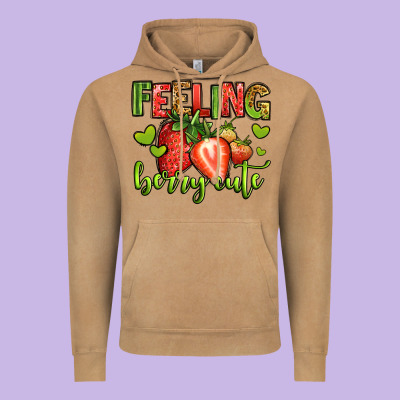 Feeling Berry Cute Strawberry Vintage Hoodie Designed By Jasminsmagicworld