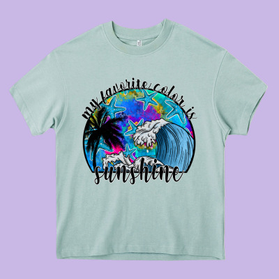 My Favorite Color Is Sunshine Heavy Core Tee Designed By Sublimationcraftshop