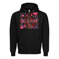 Black cheer mom party Zipper Hoodie - LillyAllenDesigns