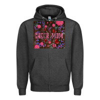 Charcoal Heather cheer mom party Zipper Hoodie - LillyAllenDesigns
