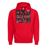 Red cheer mom party Zipper Hoodie - LillyAllenDesigns