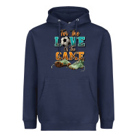 Navy For the love of the game Soccer Heavyweight Hoodie - NancyCooperArtShop