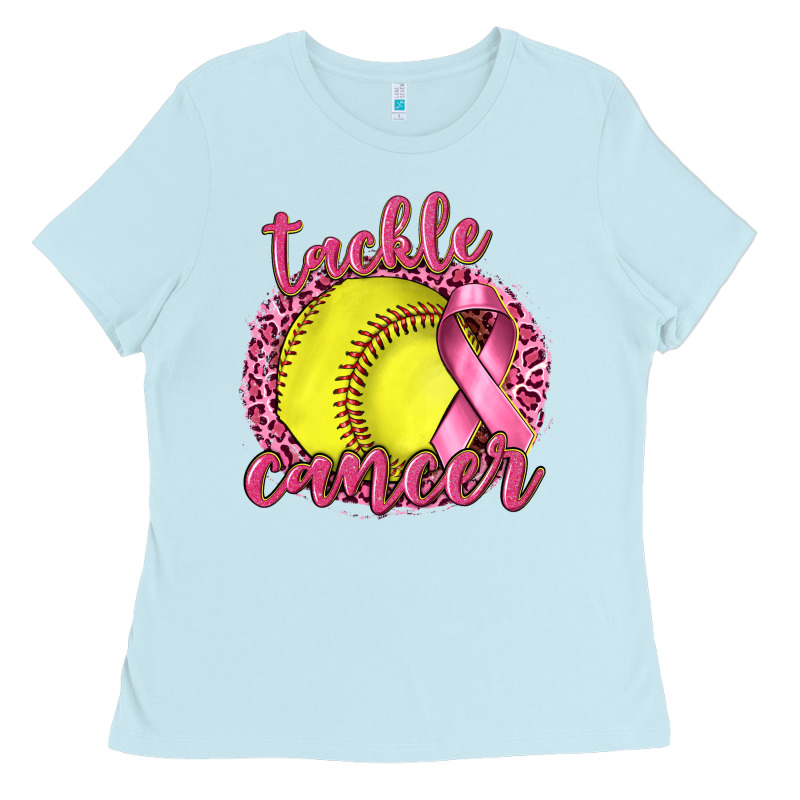 Tackle Cancer Softball Ladies Tee by texasbilliewilder | Teevron