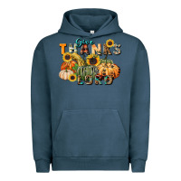 Pigment Midnight Navy give thanks to the lord Urban Hoodie - FaDigitalArtStudio
