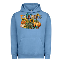 Pigment Pebble Blue give thanks to the lord Urban Hoodie - FaDigitalArtStudio