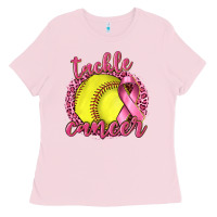 Bubblegum Pink Tackle Cancer Softball Ladies Tee - texasbilliewilder