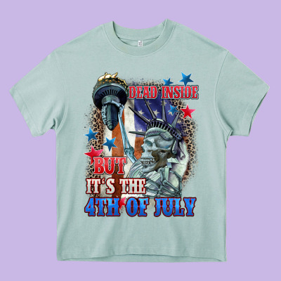 Dead Inside But It's The 4th Of July Heavy Core Tee Designed By Cowgirlartshop