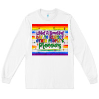 White what a beautiful day to respect other people's pronouns  tumbler Long Sleeve Tee - JahusDesignShop